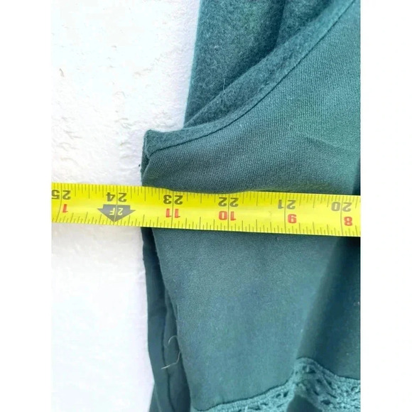 Knox Rose Womens Boho Lace Velvet Crew Neck Long Sleeve Sweater Green Sz XL - Picture 5 of 9